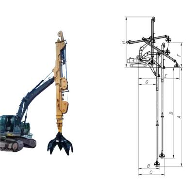 China 20M Telescopic Arm for Excavator Red Yellow for Digging House Foundation for sale