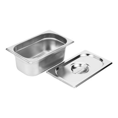 China Wholesale current 201 or 304 GN stainless steel 1/4 container gastronorm kitchen/pan with cover for sale