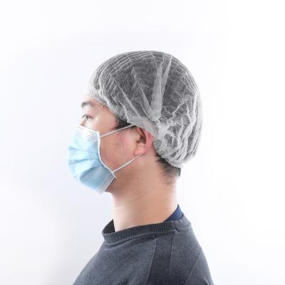 China Disposable Single Elastic Double Bungee Crowd Nonwoven Hat / Clip Hat / Hairnet / Nonwoven Hats With ISO3485 for sale
