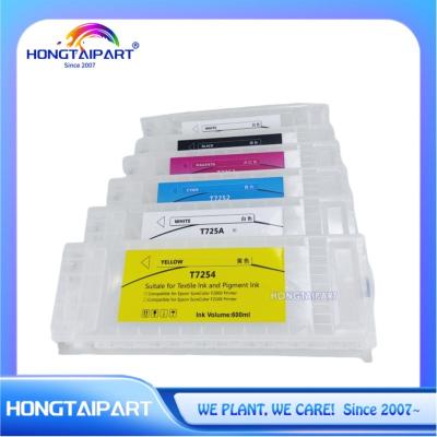 China Tintkartusche T725A T725A T7251 T7252 T7253 T7254 600ml 6PCS Leere Wiederauffüllbare Tintkartusche 600ml mit einmaligem Chip kompatibel mit Epson F2100 F2000 F2130 F2140 F2150 F2160 Drucker HONGTAIPART zu verkaufen