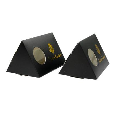 China Black Triangle Packaging Box With Transparent Window for sale