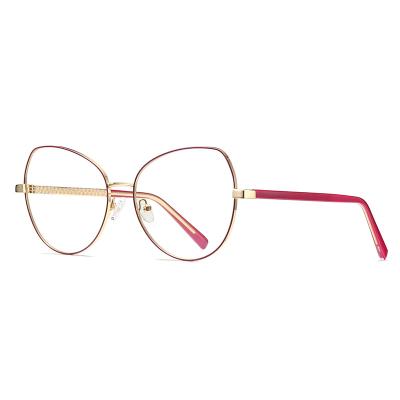 China Cat Eye Trendy Metal Ladies Large Cat Eye Custom Smart Optical Eyewear Frames Glasses for sale