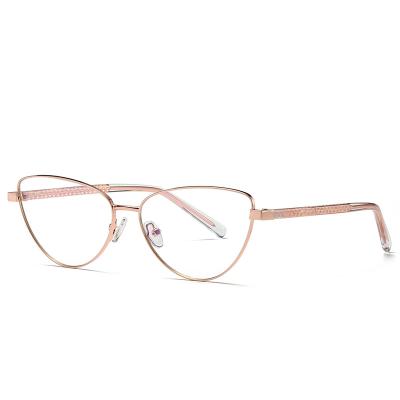China Wholesale Lightweight Metal Cat Eye Girls Ladies Anti Glass Blue Light Eyewear Glasses Frames Online for sale