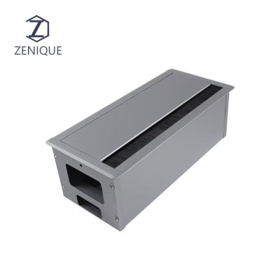 China Residential/Multi-Purpose Cable Hole Cover Outlet Organizer Cable Box Square Furniture Wire Desk Cable Grommet Hidden Desk Box for sale