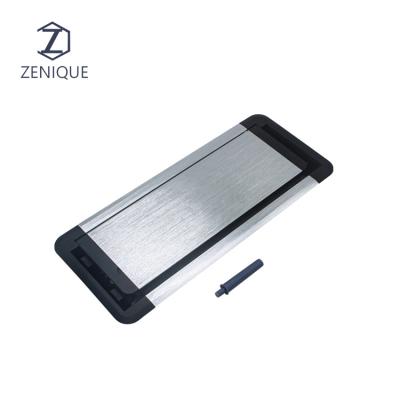 China 2022 New Trend Contemporary Rectangle Soft Narrow Office Cable Management Flip Cover Aluminum Cable Box For Office Furniture for sale