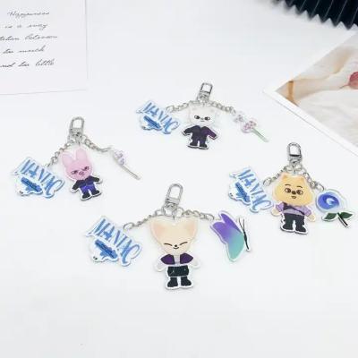 China Souvenir Wholesale Kpop Merch Cartoon Cute Stray Beast SKZ Kids Maniac SKZOO Plastic Keychain Acrylic Key Chain for sale