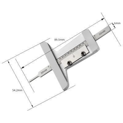 China Alloy Inch 32nds 0-50mm Car Tire Groove Depth Gauge Metric Vernier Gauge for sale
