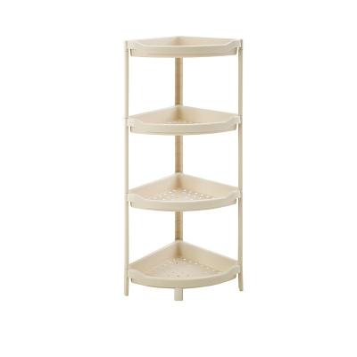China Sustainable Bathroom Shower Rack Kitchen Buries 4 Layers Standing Dish Storage Shelf Corner Rack Corner Rack Unit for sale