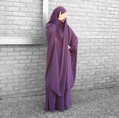 China OEM Logo Solid Color Islamic Clothing Women Long Thobe Muslim Robe Wholesale Muslim Dress LR423 for sale