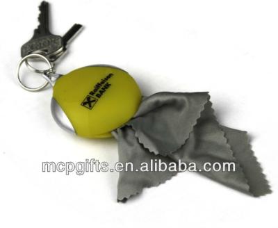 China Glasses Monocle Cleaner Cleaning Cloth Key Chain for sale