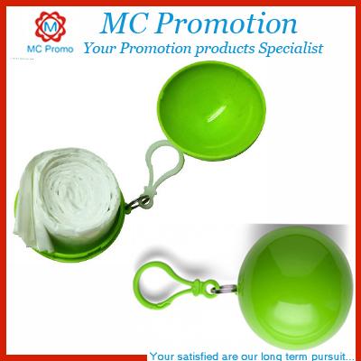 China Plastic Key Chain Tied Printed Rain Poncho With Sleeves for sale