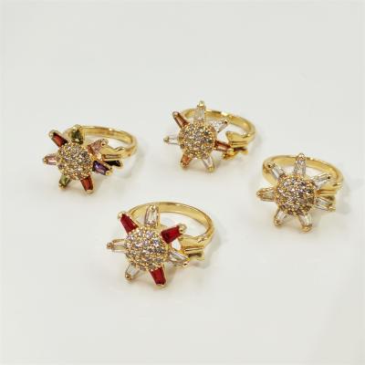 China Mingxi jewelry fashion fine rotating gold layer many zircon diamond ring ladies rotating jewelri for sale