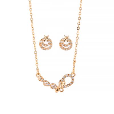China CLASSIC Mingxi Jewelry Gold Plated Pakistan Jewelry Sets Wedding 18k Gold Zircon Pendant Jewelry Set for sale