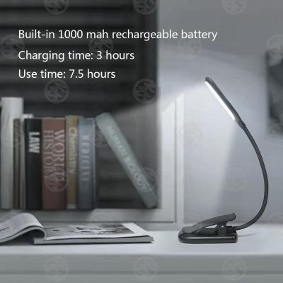 China Factory Hot Selling USB Rechargeable LED Plastic Portable Amber Clip On Book Light Indicating Light For Kids Book Reading for sale