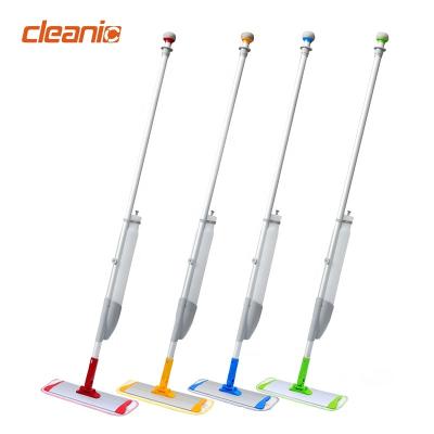 China 1000ml Viable Supply Bottle Flat Spray Type Floor Cleaning Tool Mop With Wet Dry Antibacterial Reusable Microfiber Pad for sale