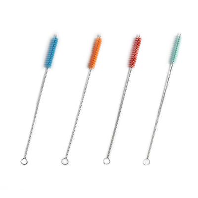 China Sustainable Multi-colors Customized Size Baby Nylon Small Straw Brush Cleaner Tube for sale