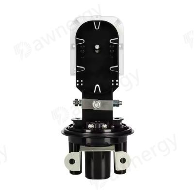 China Vertical Optical Fiber Enclosure 48 cores Capacity 1 oval & 4 round port Screw-type IP68 Waterproof for sale