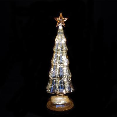 China Glass Lit Glass Christmas Tree Ornament Pine Cone Blown Glass Impressive Tabletop Christmas Tree for sale