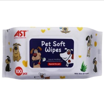 China Sustainable 100 Pieces Tears Pamper Eyes Cleaning Wet Wipes Customized Special Wipes For Dogs And Cats for sale