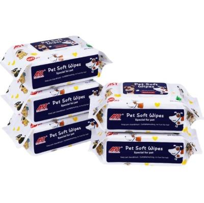 China Sustainable 100pcs OEM Custom Pet Wet Wipes Manufacturers Supply Cats And Dogs Removing Tear Marks And Eye Cleaning Wipes for sale