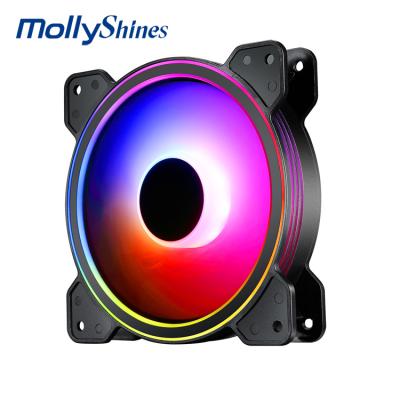 China Computer Case 210 Speed Control 120mm Gaming Computer Heatsink 5V 5 RING Inner Outer Light ARGB Fan With PWM Function for sale