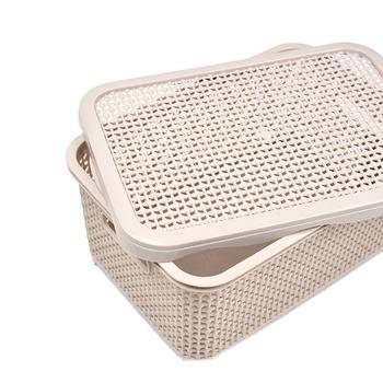 China Sustainable Multi function hot selling home sundries clothing hollow out plastic storage box with lids for sale