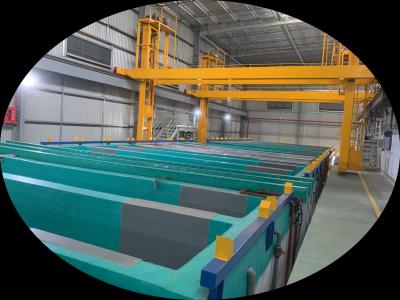 China Anodiseringslijn 1000T/maand Capaciteit Geel korrel Simi-Automatisch 30*80*10 Fabriek Te koop