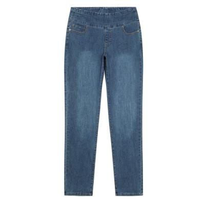 China Breathable Comfort Waist Jeans Pants High Quality Womens Spandex Long Straight Stretch Casual Womens Jeans for sale