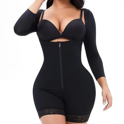 China Breathable Women's Full Body Jumpsuit One Piece With Zipper Shapewear Long Sleeve Corset Butt Lifter Tummy Control Waist Shaper for sale