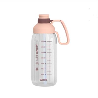 China Large Sustainable Sports 1.8L Tritan Plastic Drinking Water Bottle With Straw for sale