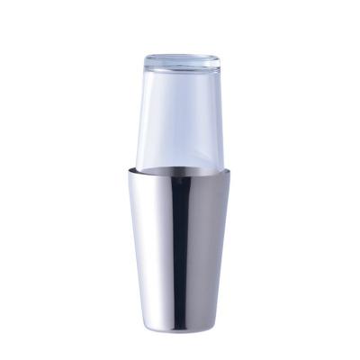 China 600ML 800ML Disposable Stainless Steel Glass Boston Shaker Cups With Logo for sale