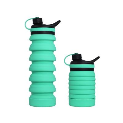 China Hot Sale 800ML Viable Collapsible Travel Silicone Drinking Bottle Custom Color for sale