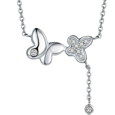 China Original Zircon Flower Design Promise Party Necklaces 925 Sterling Silver For Women Hot Sale CLASSIC Pendant Chain Necklaces for sale