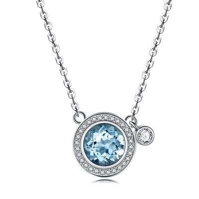 China Custom 925 Sterling Silver Chain Zircon Moissanite CLASSIC Hot Party Design Promise Pendant Necklaces For Women Gift for sale