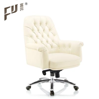 China Wholesale High Executive Chair Designer White Leather Back Chair For Office for sale