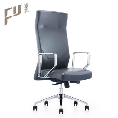 China Swivel (Height) Adjustable Executive Office Furniture Chairs PU Genuine Leather for sale