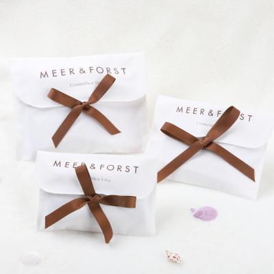 China Security Screen Printing Cotton Cosmetic Packaging Envelope Cotton Twill Envelope Dust Bag Cosmetic Makeup Pouch for sale