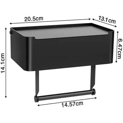 China Wet towel holder Wall Mounted Toilet Roll Paper Towel Holder with Shelf for Mobile Phone Toilet Paper Holder for sale