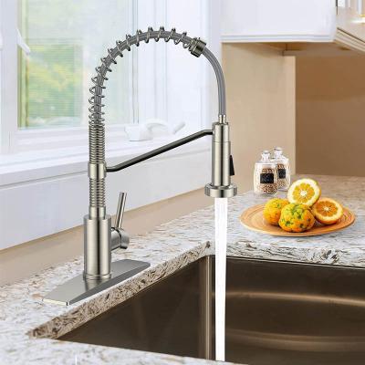 China Pull Out Spray De Cocina Kitchen Faucet with Pull Down Sprayer Single Handle Spring Kitchen Sink Faucets for sale