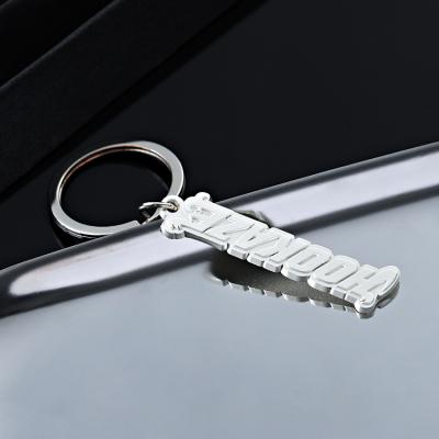 China OEM die cutting printing letters - sliver key chain, 2021 letter key chain for sale