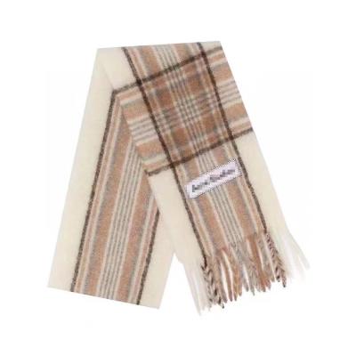 China New design plaid multiple color long knitted soft winter wool blend scarf unisex for sale