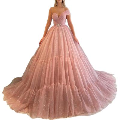 China Washable One Shoulder Mesh Dress Other Sexy Formal Loose Dresses Plus Size Evening Wedding For Women for sale