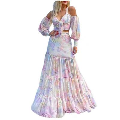 China Modest New Print Long Korean Quality Slip Washable Colorful Women Dresses Fashion Sexy Dress for sale