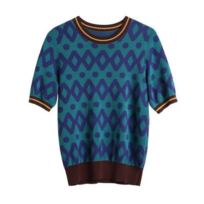 China Wholesale Designers Vintage Designers Pullovers Cozy Color Block Women's Clothing Casual Knitting Sweater for sale