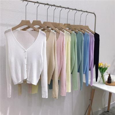 China Breathable V-neck Long Sleeves Tops Vintage Cardigans Wholesale Knitted 2022 Women's Cardigan for sale