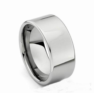 China Wholesale 10mm Or 12mm Ring Stainless Steel Plain Brushed Or Shiny Wide Blanks for sale