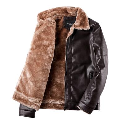 China Classic Original Corduroy Wind Motorcycle Luxury Anorak Waterproof Down Breaker Leather Jacket Men Winter for sale