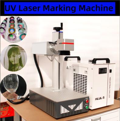 China Multifunctional UV Laser Marker Wtih Water Chiller for Glass Wood Acrylic Leather for sale