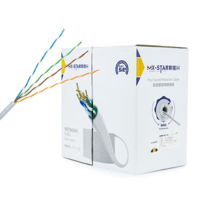 China CCA Wholesale High Speed 8 Cores 4 Pairs Cable Cat5e 24AWG UTP LAN CABLE for sale
