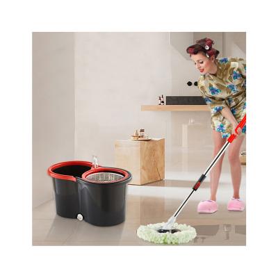 China Viable Manufacturers Head Sale 360 Degree Rotation Spray Broom For Floor Cleaning With Double Bucket Drive Mop Bucket Set for sale